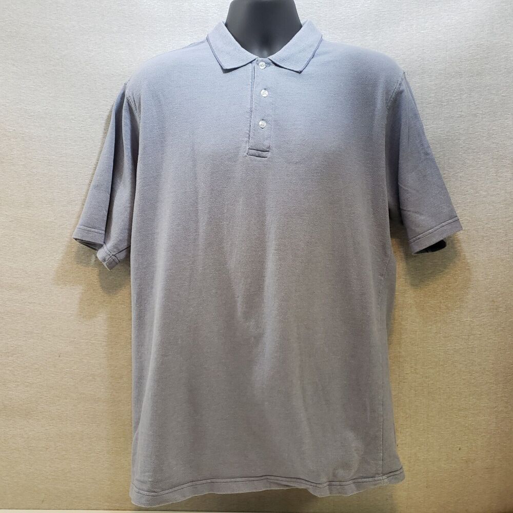 Modern Elements Men's Blue XL Short Sleeve 3 Button Polo/Golf Shirt Cotton